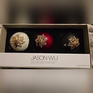 Jason Wu Festive Red Ornament with Gold Accents